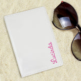 Personalised Pink Name Island Cream Passport Holder.