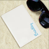 Personalised Blue Name Island Cream Passport Holder.