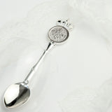 PERSONALISED SILVER PLATED LUCKY SIXPENCE TEASPOON.