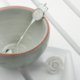PERSONALISED SILVER PLATED LUCKY SIXPENCE TEASPOON.