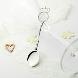 PERSONALISED SILVER PLATED LUCKY SIXPENCE TEASPOON.