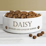 Personalised Paws Medium White Pet Bowl.