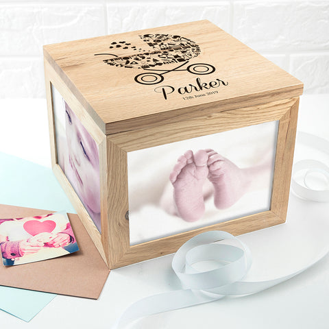 Personalised Baby Boy Photo Memory Cube.