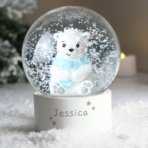 Personalised Polar Bear Snow Globe