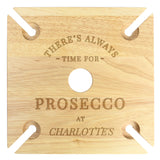 Personalised Prosecco Four Prosecco flute Holder & Bottle Butler.