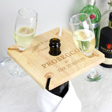 Personalised Prosecco Four Prosecco flute Holder & Bottle Butler.
