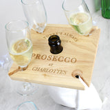 Personalised Prosecco Four Prosecco flute Holder & Bottle Butler.
