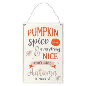 Pumpkin Spice Hanging Sign 30cm