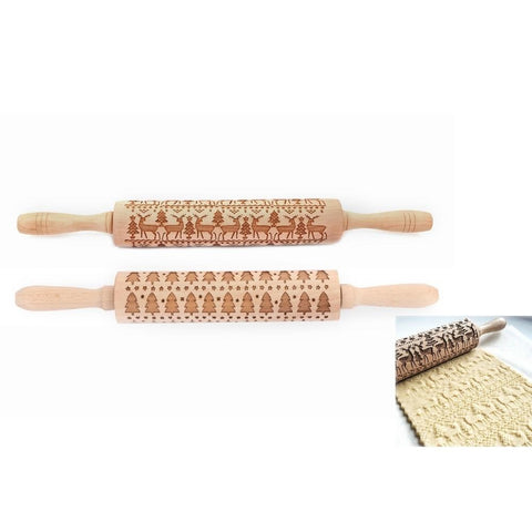 Christmas Rolling Pin Reindeer or Tree Design