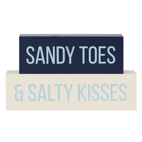 Sandy Toes And Salty Kisses Stacking Blocks (Damaged).