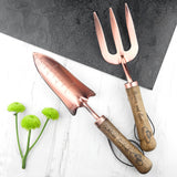 Personalised Luxe Copper Trowel and Fork Set.