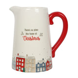 Christmas Village Ceramic Flower Jug 17cm