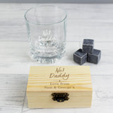 Personalised No.1 Whisky Stones & Glass Set.