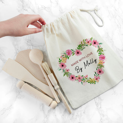 Personalised Kids Flower Wreath Baking Set.
