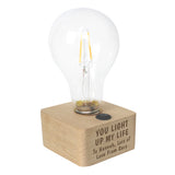 Personalised You Light Up My Life LED Bulb Table Lamp.
