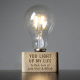 Personalised You Light Up My Life LED Bulb Table Lamp.